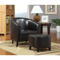 Coaster Furniture 900240 Upholstered Accent Chair with Ottoman Dark Brown